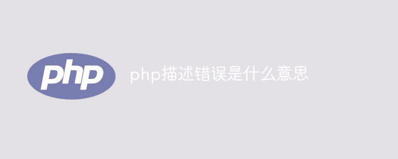 php描述错误是什么意思