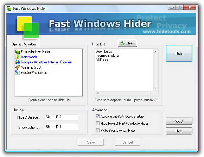 Fast Windows Hider