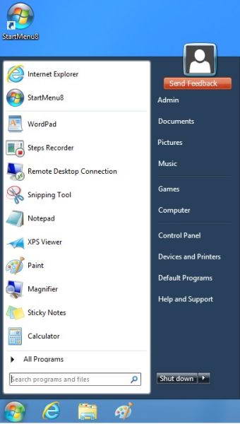 Win8开始菜单 StartMenu8