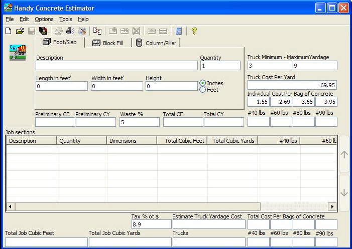 Handy Concrete Estimator