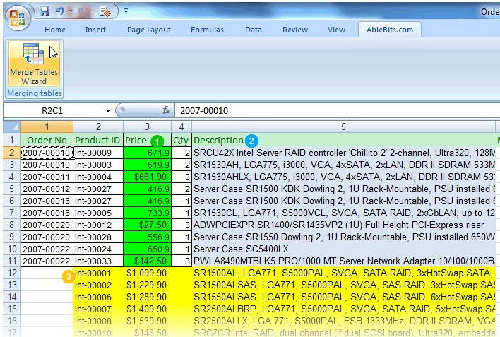 Merge Tables Wizard for Microsoft Excel