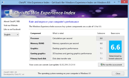 Windows Experience Index