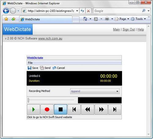 Web Dictate Internet Dictation Software