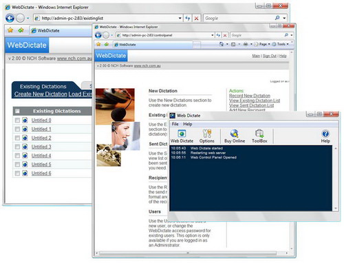 Web Dictate Internet Dictation Software