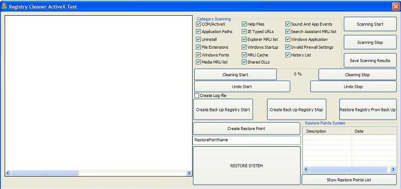 Registry Cleaner ActiveX