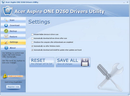 Acer Aspire ONE D260 Drivers Utility