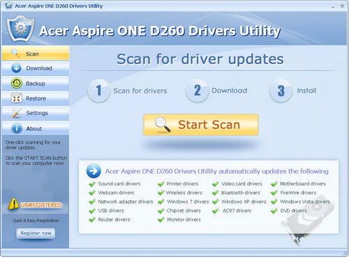 Acer Aspire ONE D260 Drivers Utility