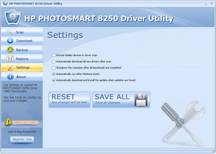 HP PHOTOSMART 8250 Driver Utility