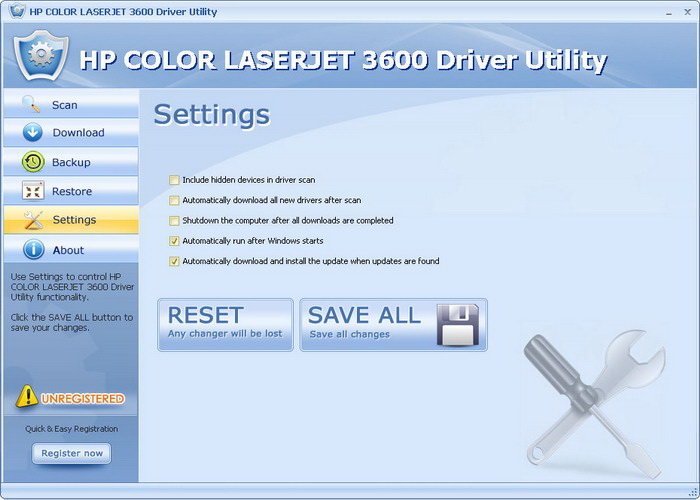 HP COLOR LASERJET 3600 Driver Utility