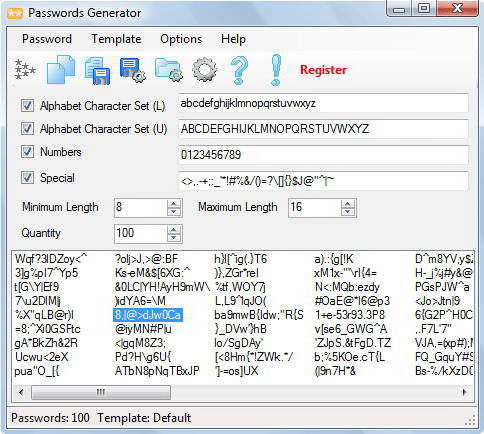 Passwords Generator