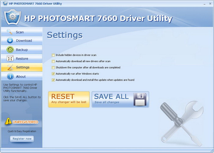 HP PHOTOSMART 7660 Driver Utility