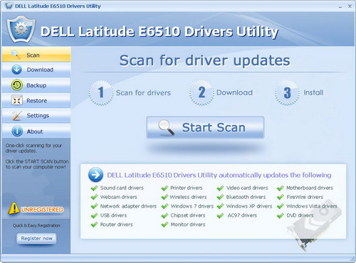 DELL Latitude E6510 Drivers Utility