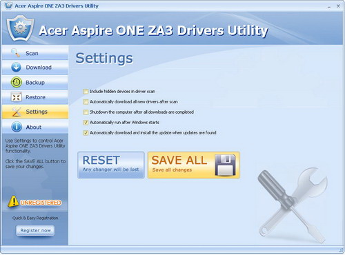 Acer Aspire ONE ZA3 Drivers Utility