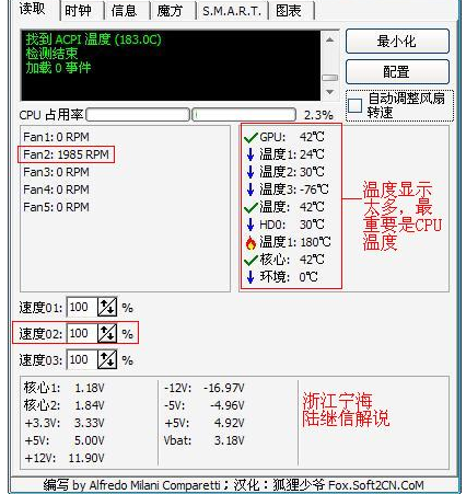 SpeedFan 风扇调速软件