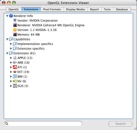 OpenGL Extension Viewer