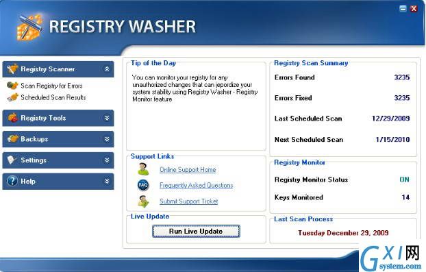 Registry Washer