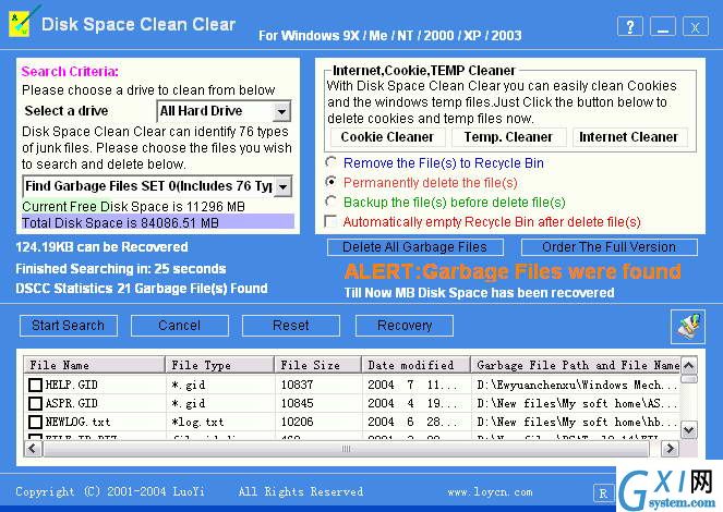 Disk Space Clean Clear