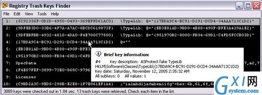 Registry Trash Keys Finder