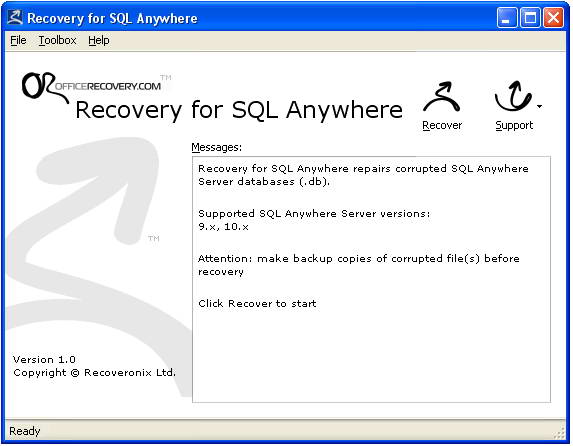 Recovery for SQL Anywhere