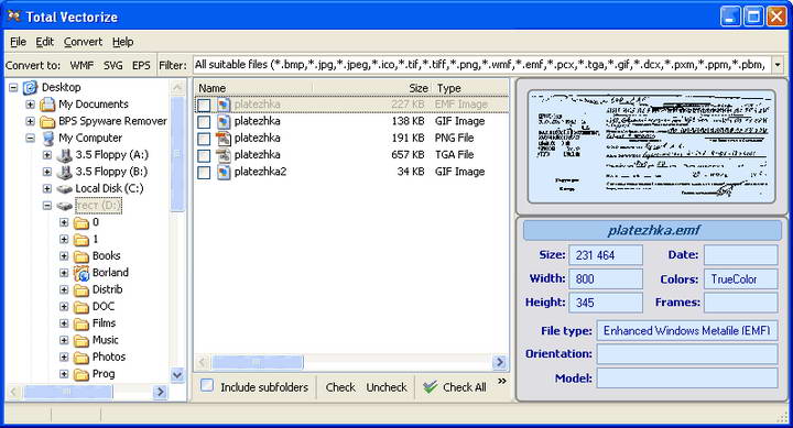 Total Vectorize converts