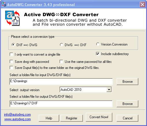 Active DWG DXF Converter