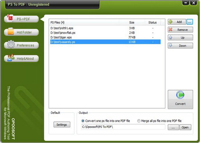 Opoosoft PS To PDF Converter