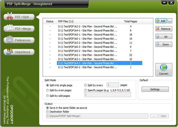 Opoosoft PDF Split-Merge ( Command Line )