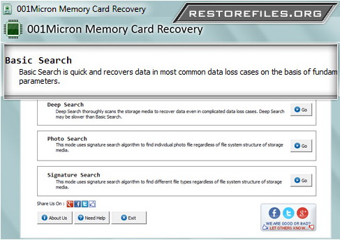 Memory Card Files Restore