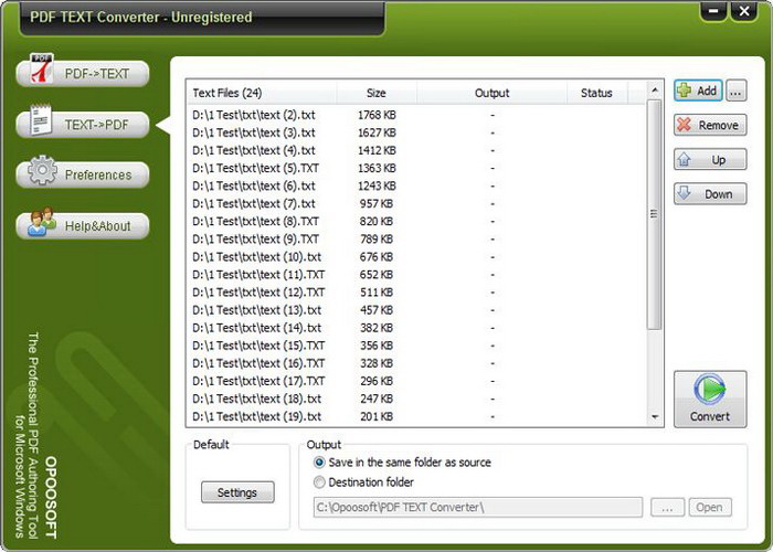 Opoosoft PDF TEXT Converter