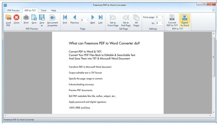 Freemore PDF to Word Converter