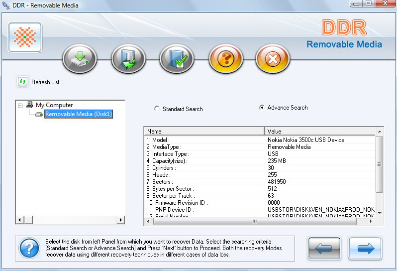 Removable media data recovery software