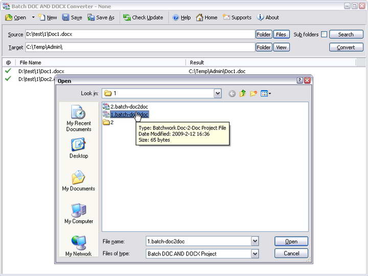 Batch DOC and DOCX Converter