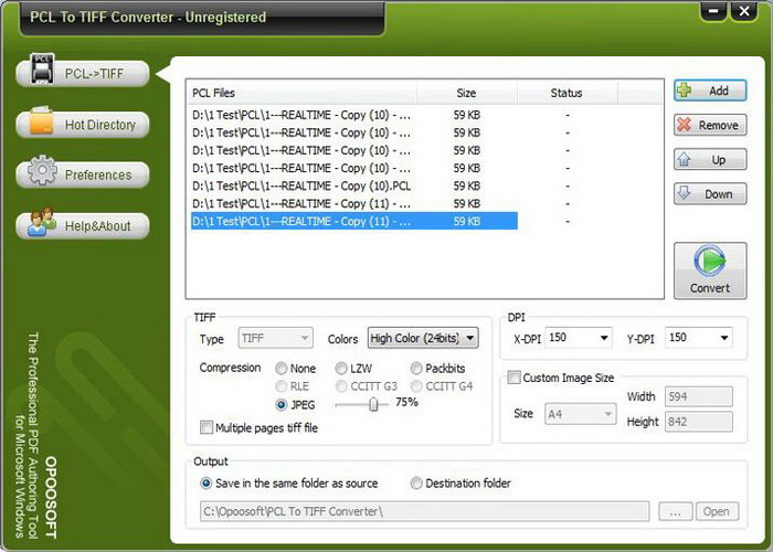 Opoosoft PCL To TIFF Converter