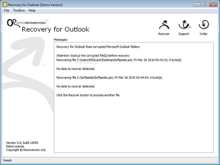 Recovery for Outlook