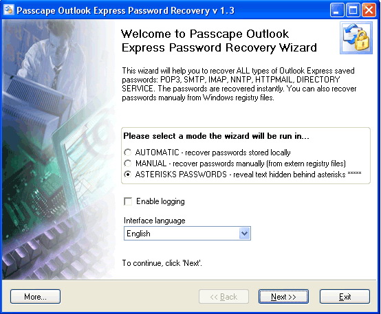 Passcape Outlook Express Password Recovery