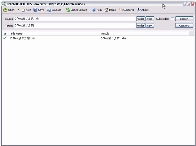 Batch XLS and XLSX Converter