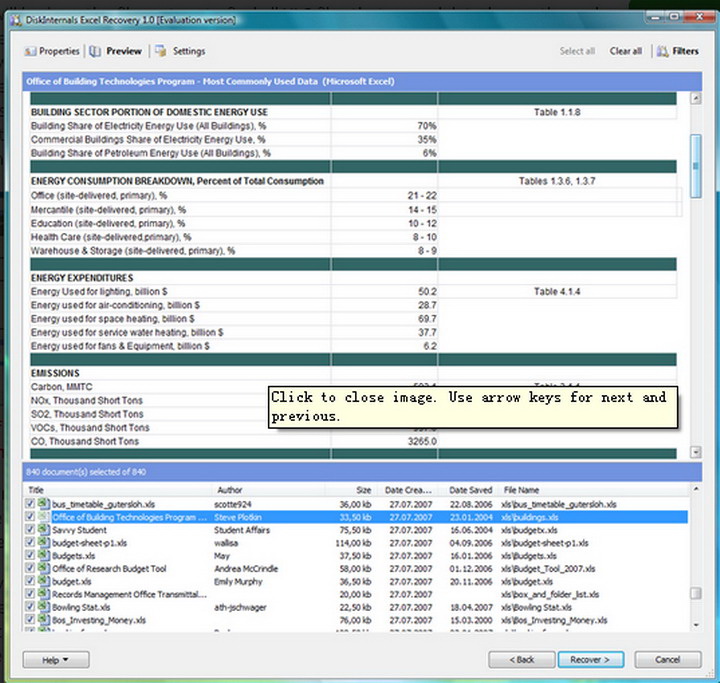 DiskInternals Excel Recovery