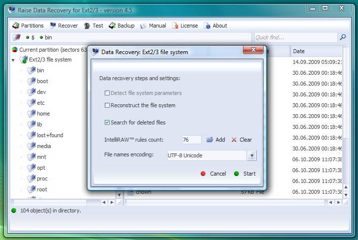 Raise Data Recovery for Ext2/Ext3/Ext4