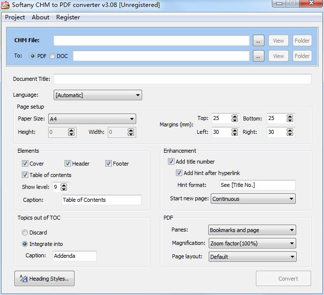 Softany CHM to PDF Converter