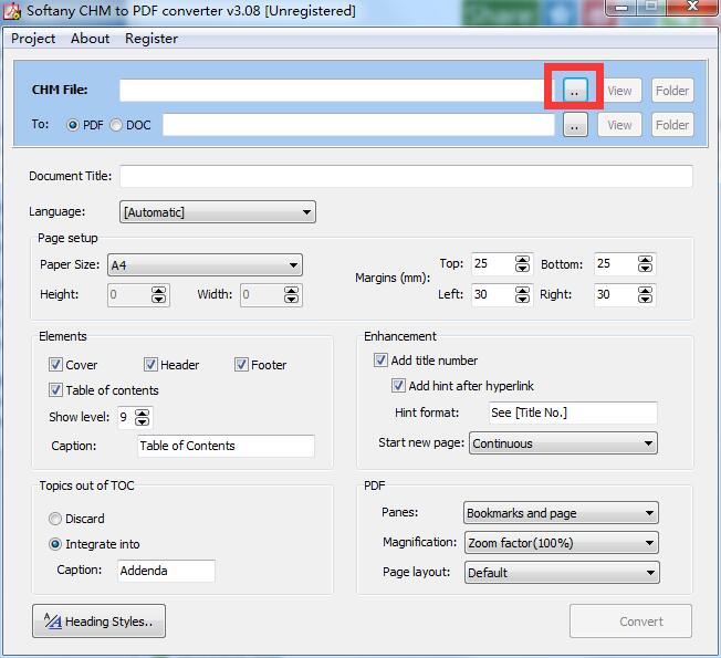 Softany CHM to PDF Converter