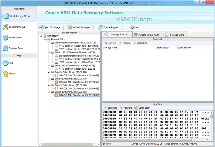 VMxDB For Oracle ASM Recovery(ASM数据恢复软件)