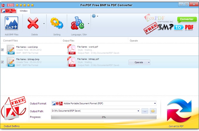 FoxPDF Free BMP to PDF Converter