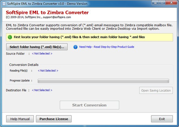 SoftSpire EML to Zimbra Converter