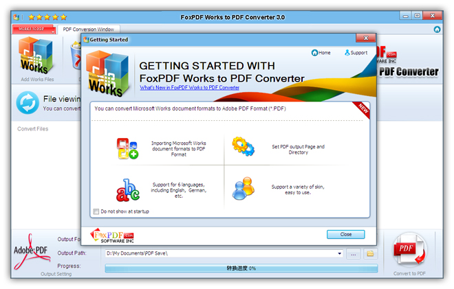 FoxPDF Works to PDF Converter