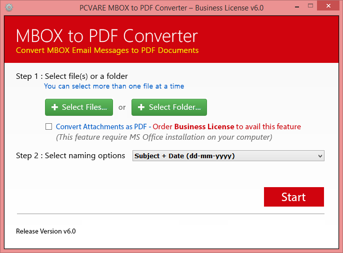 PCVARE MBOX to PDF Converter