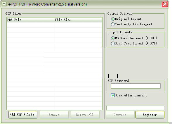 e-PDF PDF to Word converter