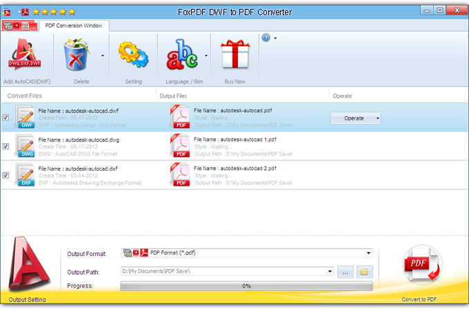 FoxPDF DWF to PDF Converter