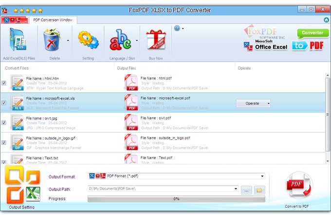 FoxPDF XLSX to PDF Converter