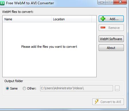 Free WebM to AVI Converter