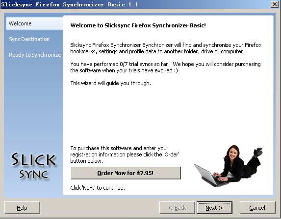 Slicksync Firefox Synchronizer Basic